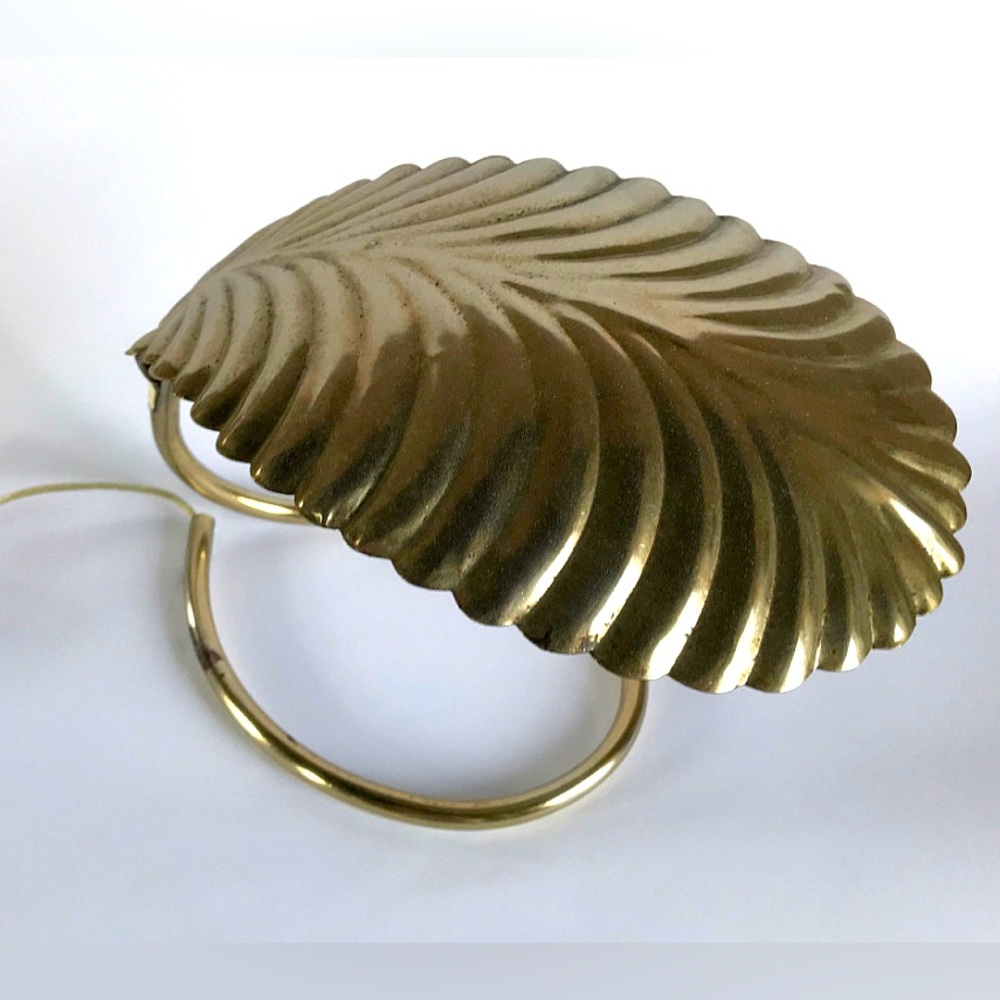 Italian Brass Leaf Desk Lamp